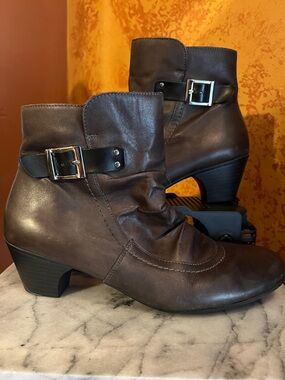 Rieker Brown Leather Ankle Boots